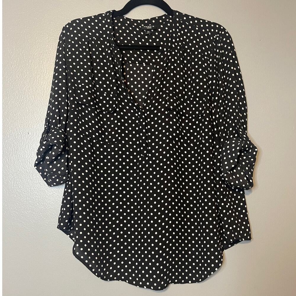 Torrid Black and White Polka Dot Blouse